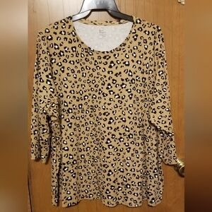 Kim Rogers (Belk) plus size leopard print shirt